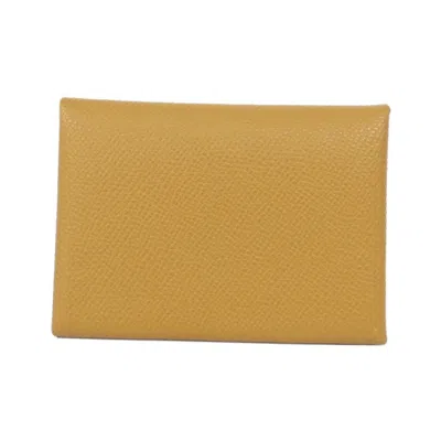 Pre-owned Hermes Beige Brown Brown Epsom Leather Coin Purse/coin Case ()