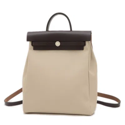 Pre-owned Hermes Beige Brown Leather Tote Bag ()