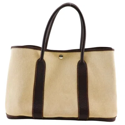 Pre-owned Hermes Beige Brown Marron Toile H Tote Bag ()