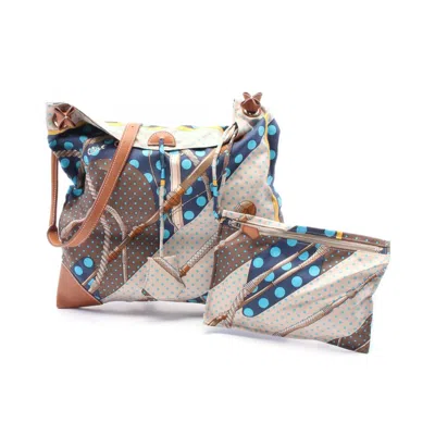 Pre-owned Hermes Beige Brown Multi-color Silk Leather Shoulder Bag ()