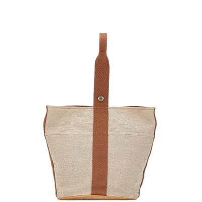 Pre-owned Hermes Beige Brown Toile H Handbag Tote Bag () In Multi