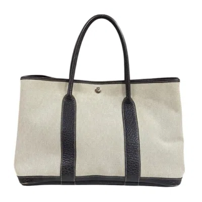 Pre-owned Hermes Beige Brown Toile H Leather Tote Bag () In Multi