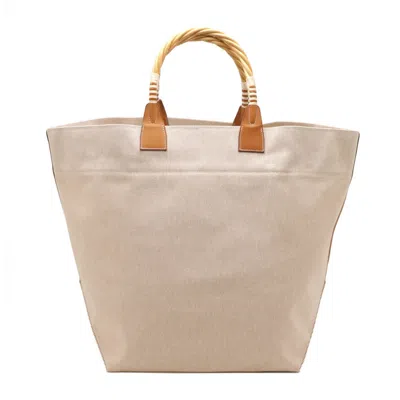 Pre-owned Hermes Beige Brown Toile H Straw Barenia Leather Tote Bag ()