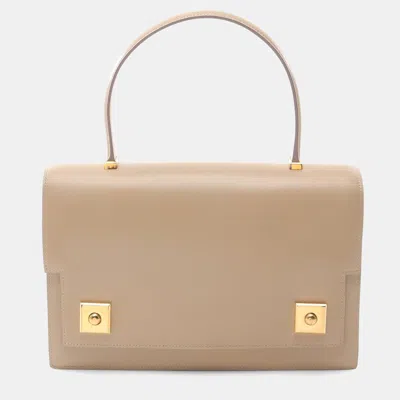 Pre-owned Hermes Beige Calf Leather Piano Box Handbag M