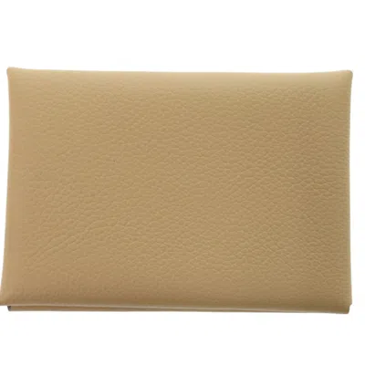 Pre-owned Hermes Beige Coin Purse/coin Case () In Sand