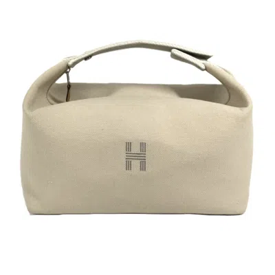 Pre-owned Hermes Beige Cotton Pouch Vanity Bag ()
