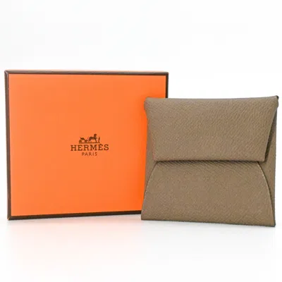 Pre-owned Hermes Beige Epsom Leather Coin Purse/coin Case () In Sand