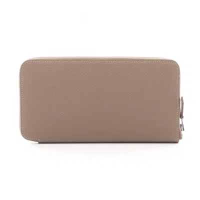 Pre-owned Hermes Beige Epsom Leather Long Wallet (bi-fold) () In Sand