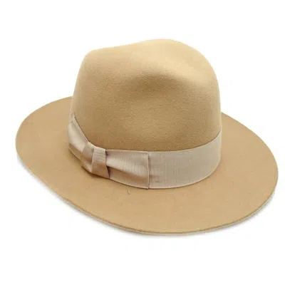Pre-owned Hermes Beige Felt Silk Bucket Hat () In Sand