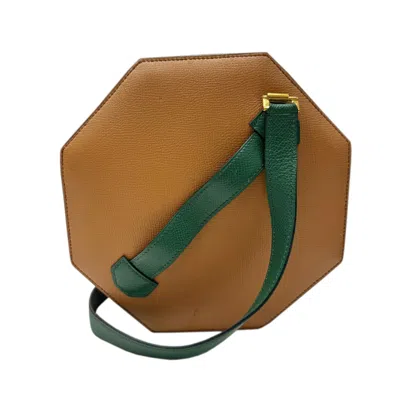 Pre-owned Hermes Beige Gray Box Calf Leather Courchevel Leather Shoulder Bag () In Beige, Gray