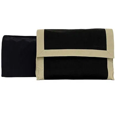 Pre-owned Hermes Beige Gray Canvas Clutch Bag Pouch () In Beige, Gray