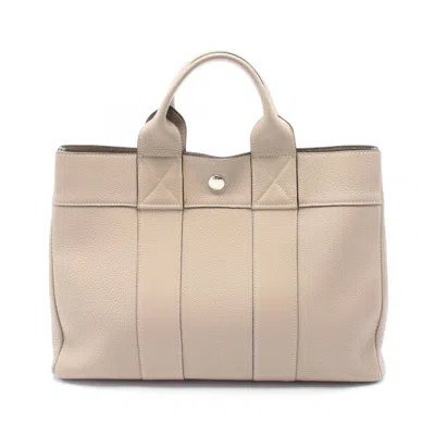 Pre-owned Hermes Beige Gris Tourterelle Togo Leather Tote Bag ()