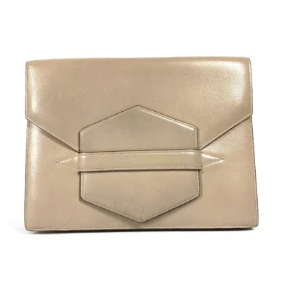 Pre-owned Hermes Beige Leather Clutch Bag ()