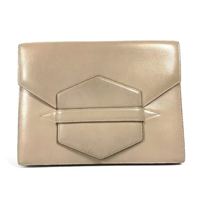 Pre-owned Hermes Beige Leather Clutch Bag ()