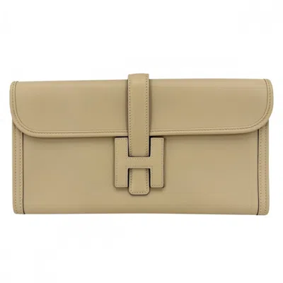 Pre-owned Hermes Beige Leather Clutch Bag ()