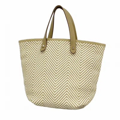 Pre-owned Hermes Beige Leather Tote Bag () In Sand