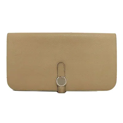 Pre-owned Hermes Beige Long Wallet (bi-fold) ()