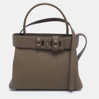 Pre-owned Hermes Hermès Beige Marfa Togo Leather Palladium Hardware Top Handle Bag In Sand