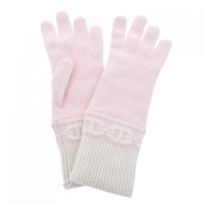 Pre-owned Hermes Beige Pink Cashmere Warm Gloves () In Beige, Pink