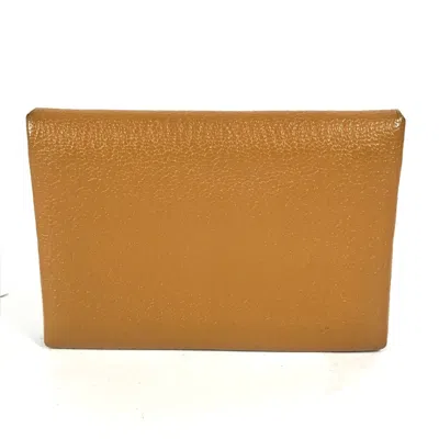 Pre-owned Hermes Beige Pink Chevre Leather Coin Purse/coin Case ()