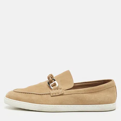 Pre-owned Hermes Hermès Beige Suede Ignacio Loafers Size 40