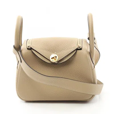 Pre-owned Hermes Beige Taurillon Clemence Leather Shoulder Bag ()
