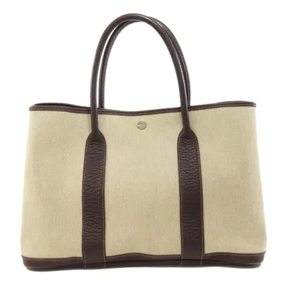 Pre-owned Hermes Beige Toile H Tote Bag () In Sand