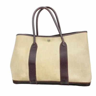 Pre-owned Hermes Beige Toile H Tote Bag () In Sand