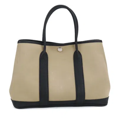 Pre-owned Hermes Beige Toile Officier Tote Bag () In Sand
