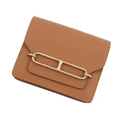 Pre-owned Hermes Beige Vert Coin Purse/coin Case ()