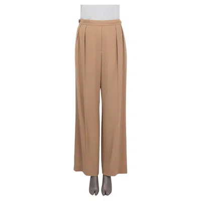 Pre-owned Hermes Beige Wool 2020 Esprit Pyjama Pleated Wide Leg Pants 36 Xx In Brown