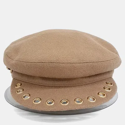 Pre-owned Hermes Beige Wool Hat Size 59 In Sand