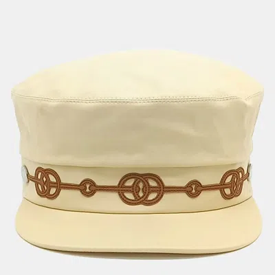 Pre-owned Hermes Beige/brown Cotton Elastane Hunting Cap