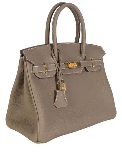 Pre-owned Hermes Hermès Beige/grey Etoupe Togo Birkin 30 Ghw (authentic Pre-loved)
