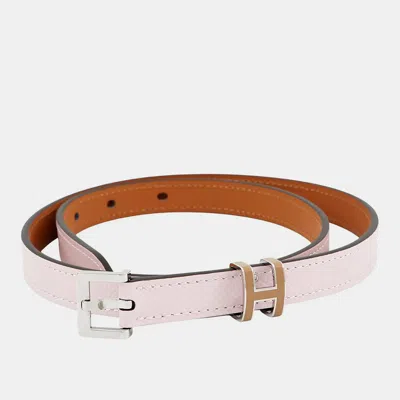 Pre-owned Hermes Belt Pop H 15 Size 70 Mauve Pale/chai Epsom In Brown