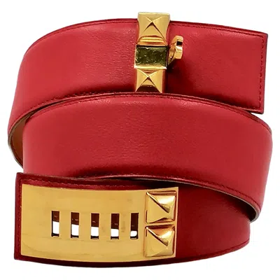 Pre-owned Hermes Hermès Belt In Red