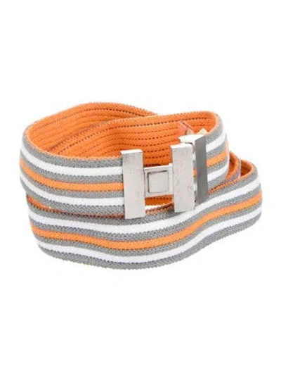 Pre-owned Hermes Belt Strap Belt In Orange