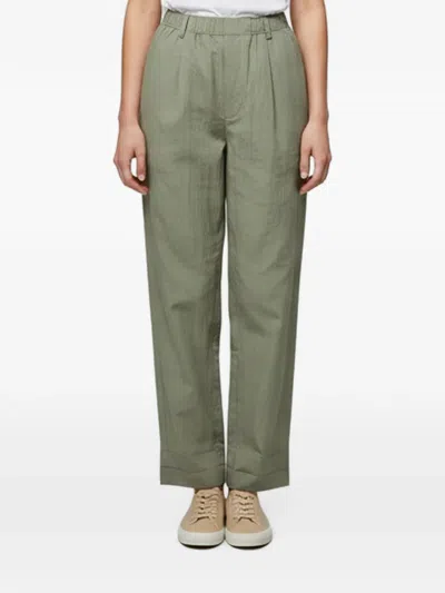 Pre-owned Hermes Belt-loops Trousers In Green