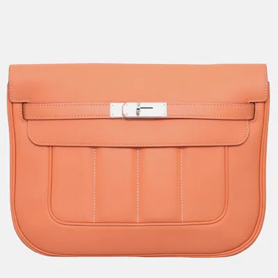 Pre-owned Hermes Berline 28 Leather Bag In Pink