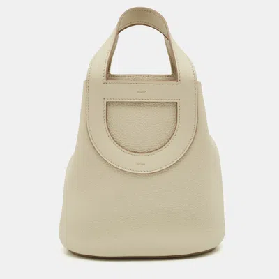 Pre-owned Hermes Hermès Beton Taurillon Clemence And Swift Leather In The Loop 18 Bag In Gray