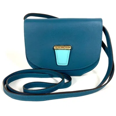 Pre-owned Hermes Bicolor Blue Atoll Colvert Swift Leather Pochette Shoulder Bag ()