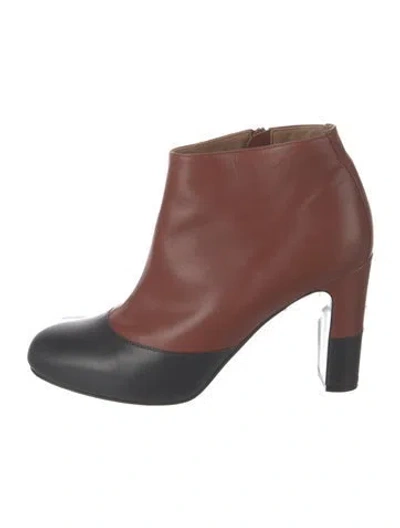 Pre-owned Hermes Bicolor Booties Leather Boots In Brown