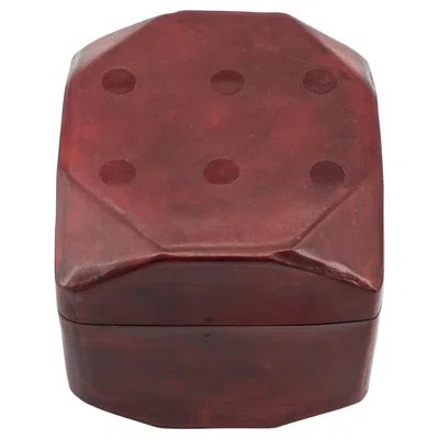 Pre-owned Hermes Big Leather Die Card Game Box Italy Dice Vintage Midcentury Object Casino Gift In Brown