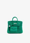 Hermes Birkin 25 Cargo In Vert Vertigo Goeland Canvas And Swift With Palladium Hardware In Green