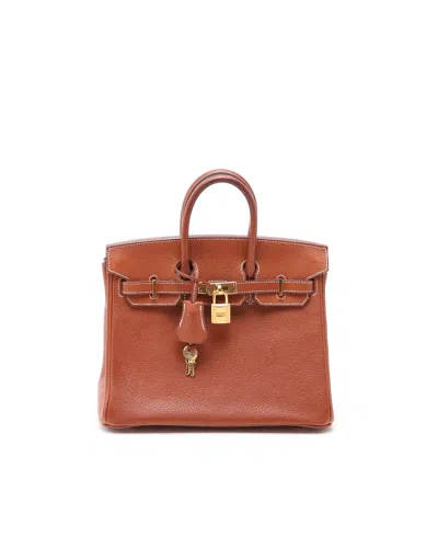 Pre-owned Hermes Hermès Birkin 25 Fauve Barenia Faubourg Bag In Brown