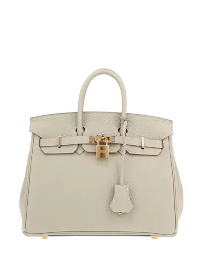 Pre-owned Hermes Birkin 25 Handbag In Grey