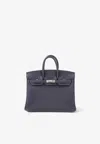 Hermes Birkin 25 In Bleu Nuit Togo Leather With Palladium Hardware In Bleu Nuit