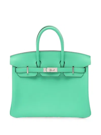 Pre-owned Hermes Birkin 25 Swift Leather Tote Bag In Green