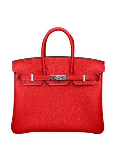 Hermes Birkin 25 Togo Handbag In Red