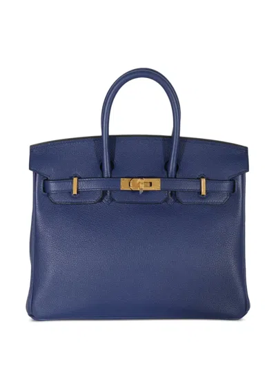 Pre-owned Hermes Birkin 25 Tote Bag In Blue